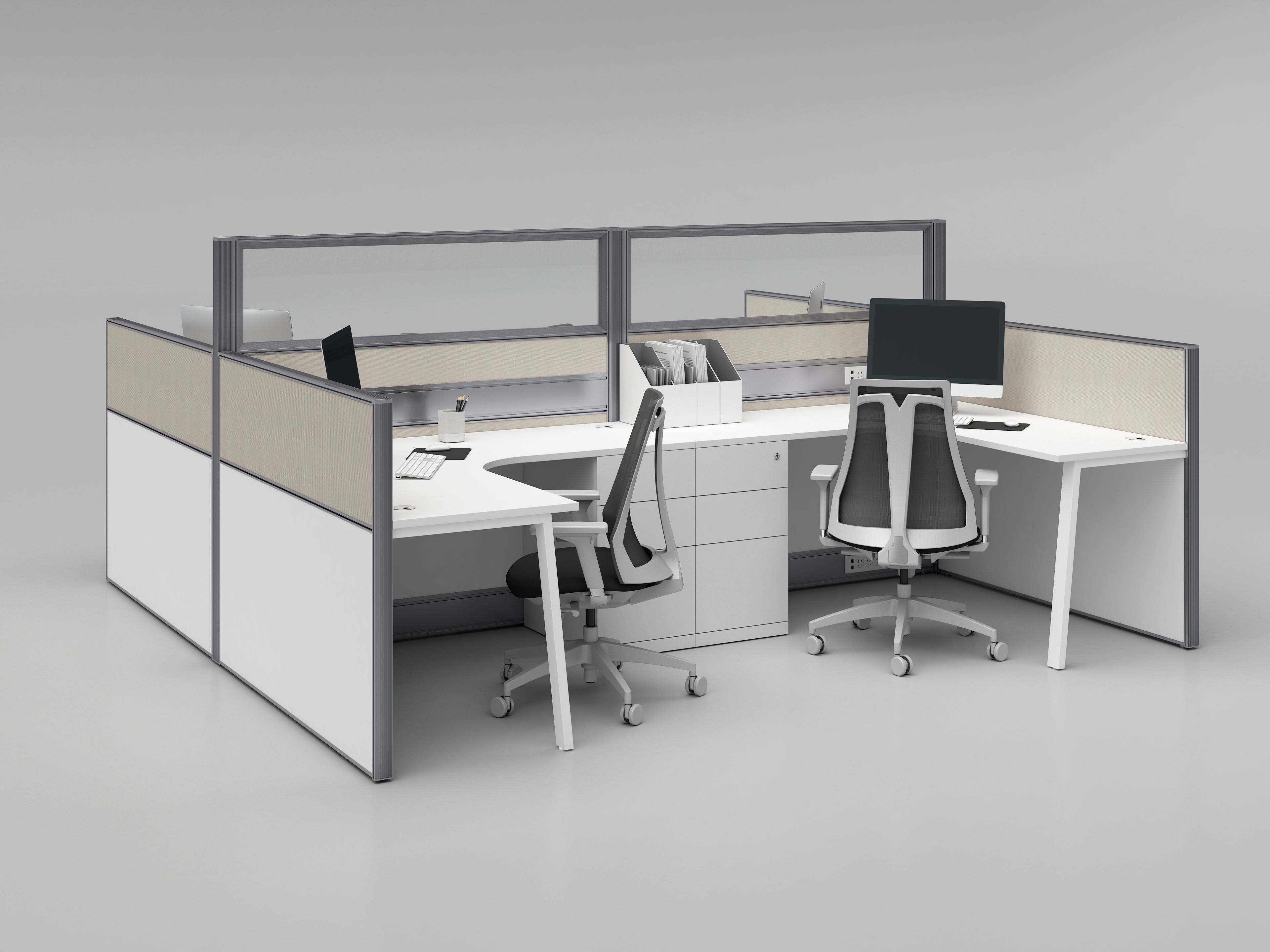 Cubicle Workstation - 55mm Aluminum Frame Partition - X55 Series