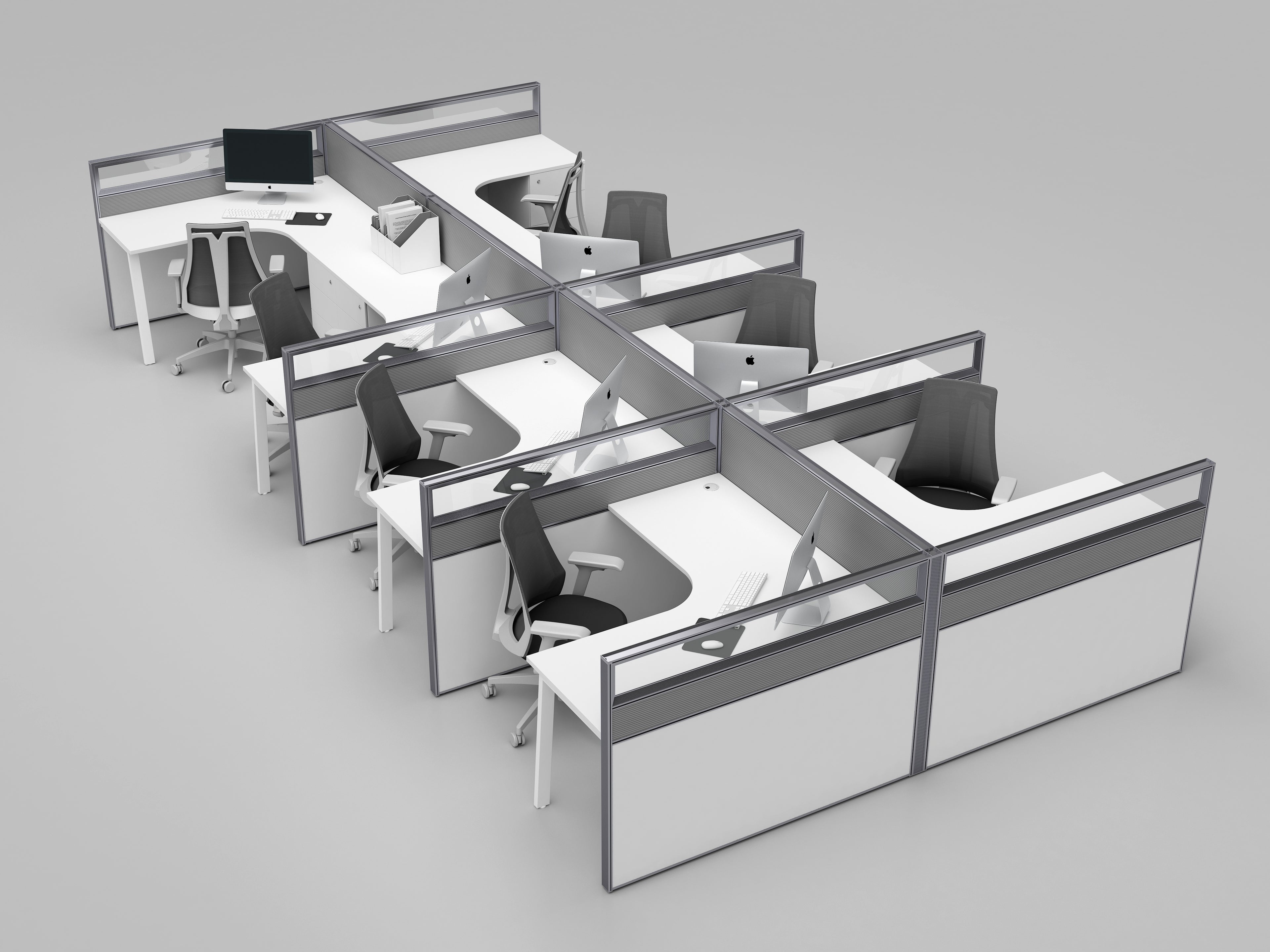 Cubicle Workstation - 55mm Aluminum Frame Partition - X55 Series